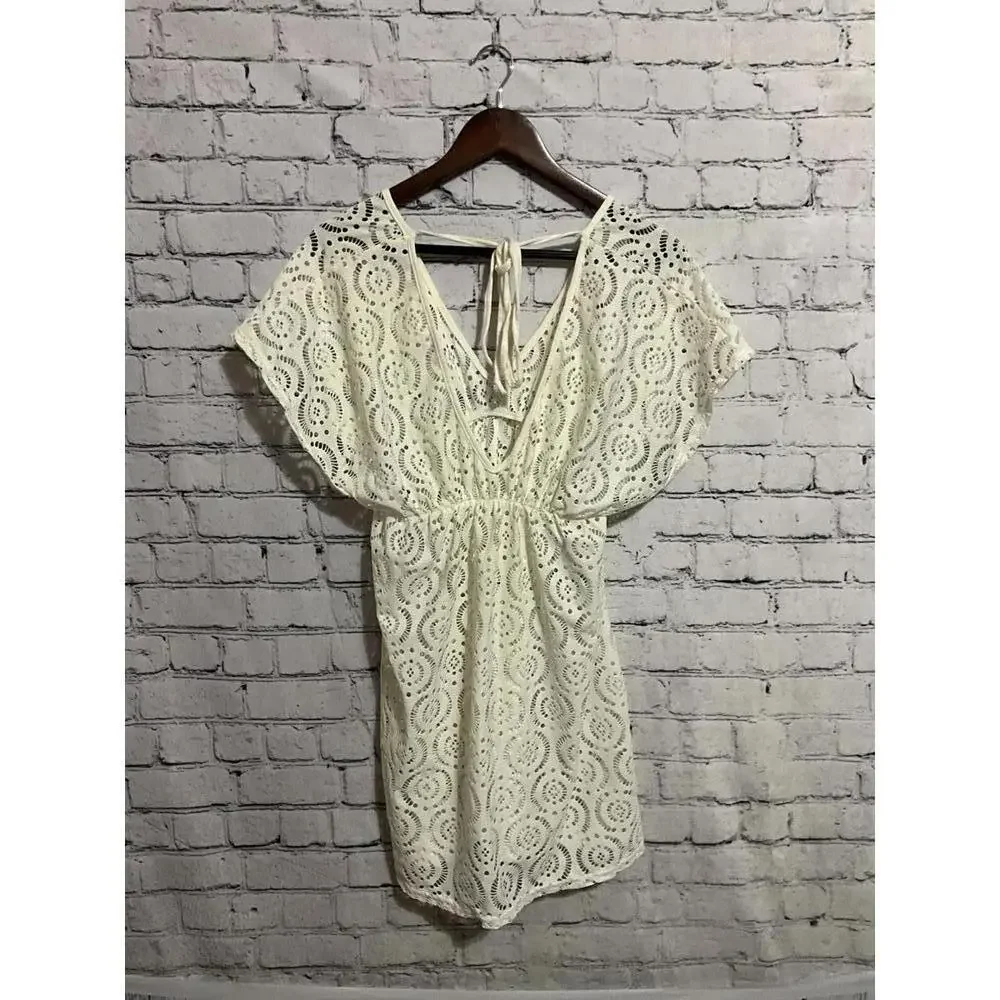 LA CLASS White Eyelet Lace‎ Dress Large